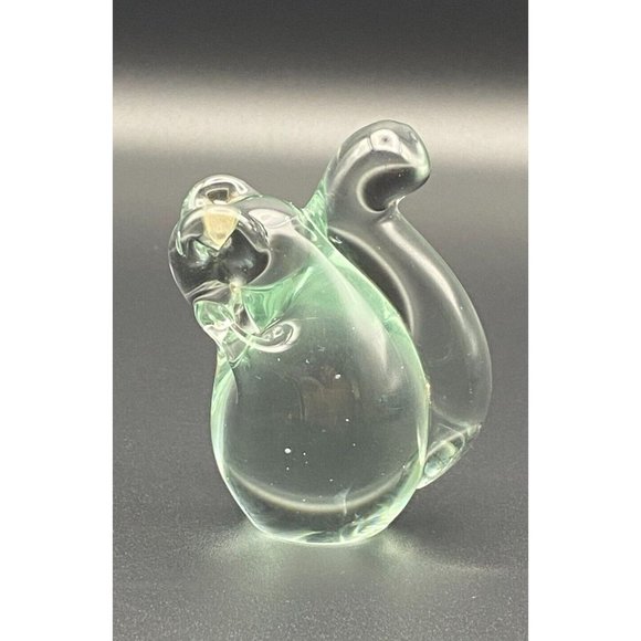 Blown Glass Squirrel Figurine Paperweight Handmade Ngwenya Glass Small Clear - Picture 1 of 7